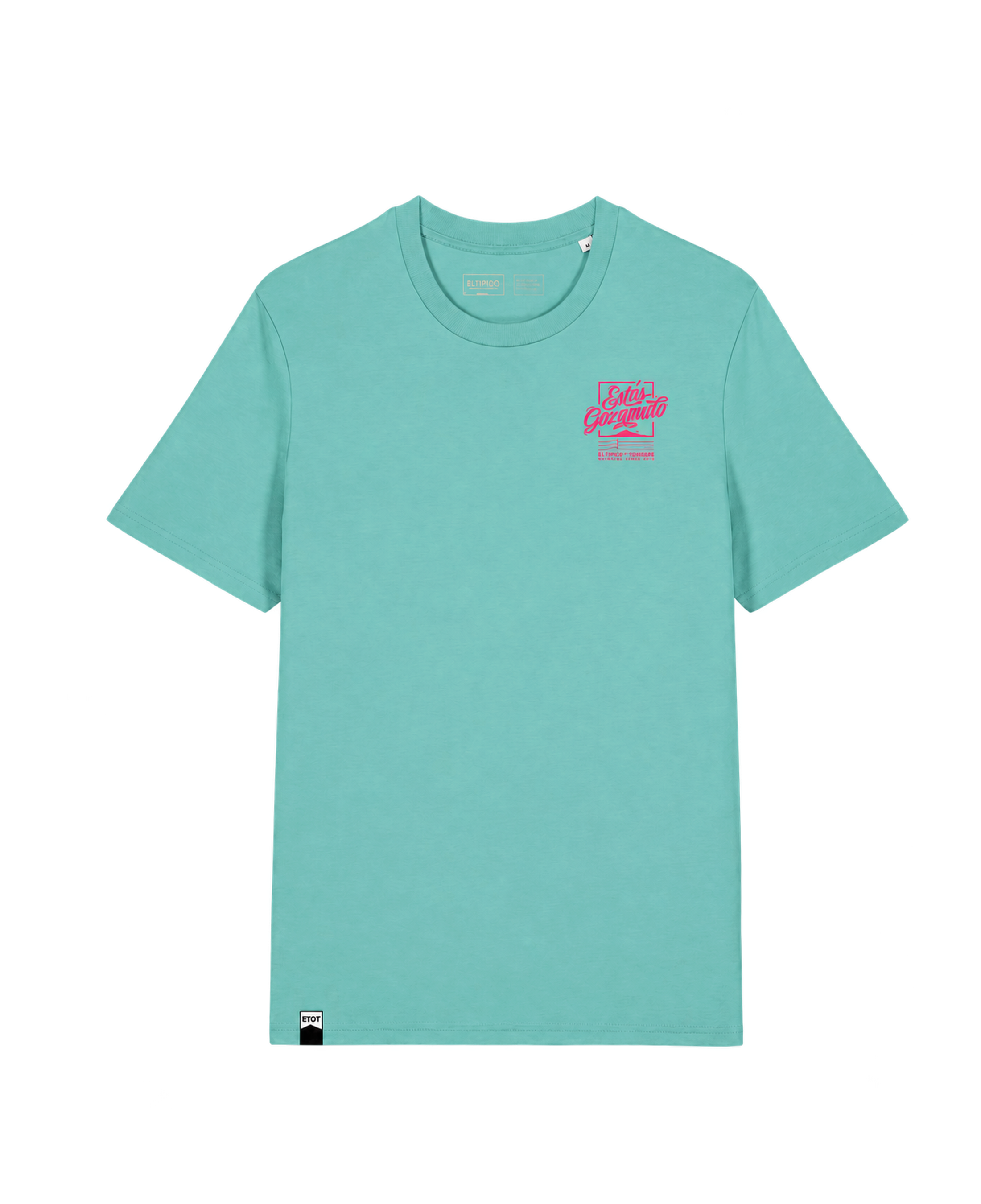 Camiseta El Típico de Tenerife Estás Gozando Pool Blue, vista frontal
