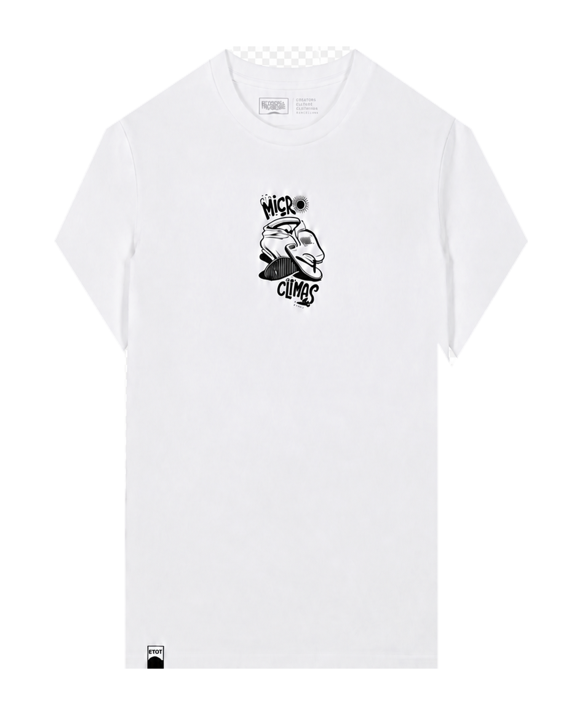 Camiseta El Típico de Tenerife Microclimas blanca, vista frontal