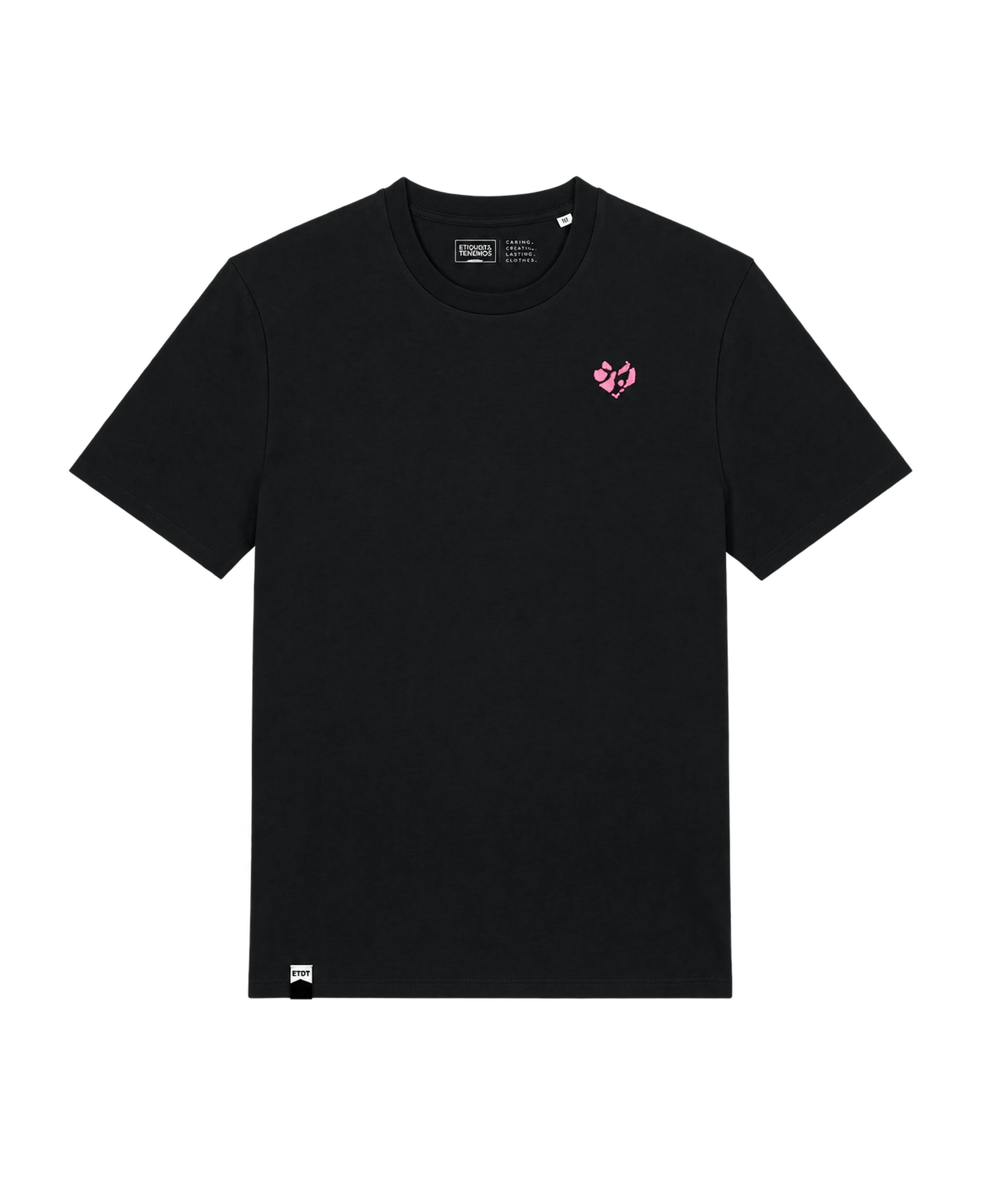 Camiseta El Típico Ocho Islas One Heart Negra - flat frontal