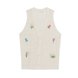 ESE or ESE Elysees Embroidered Ecru Vest 