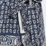Falda ESE O ESE Cassis Estampado Paisley Navy