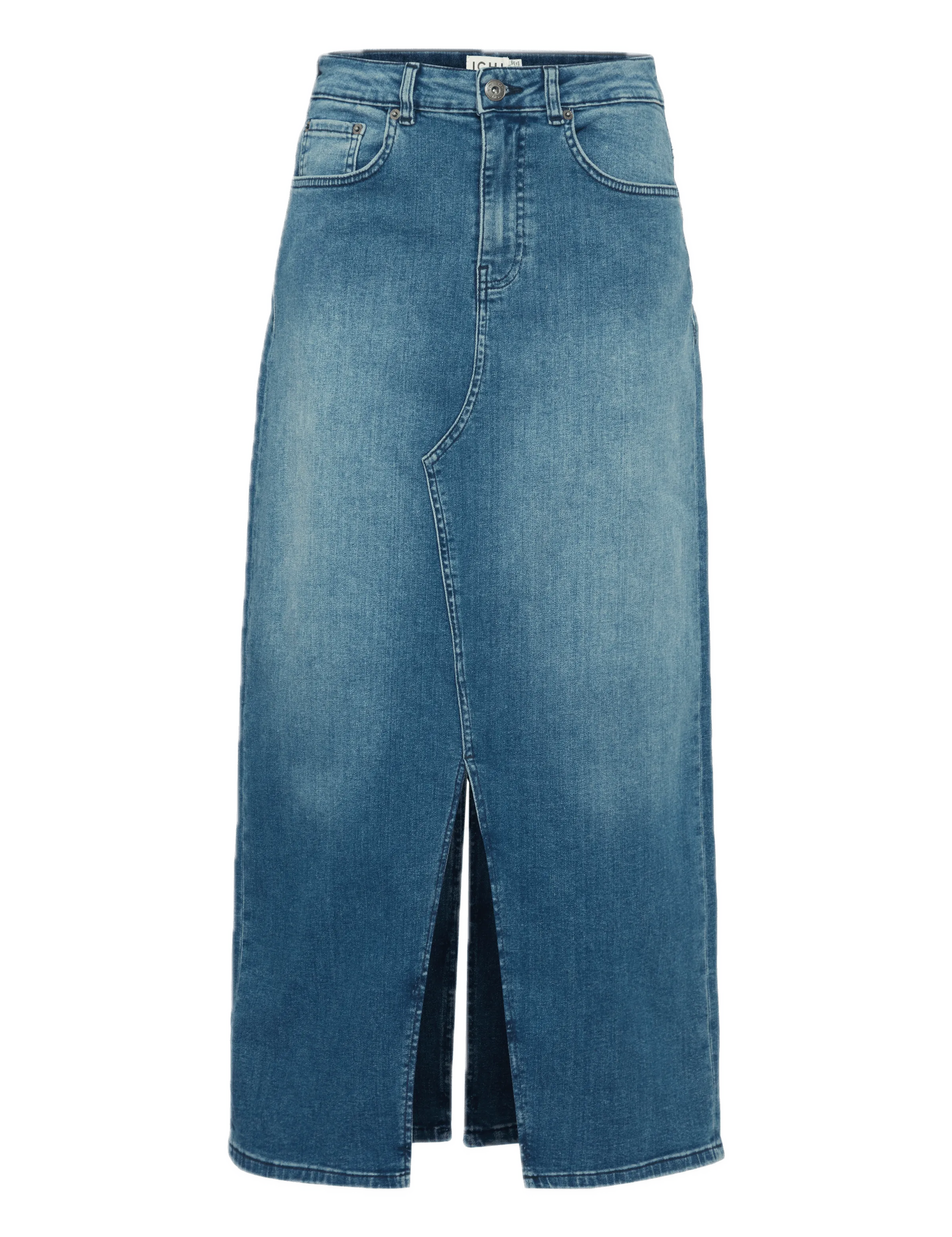Falda ICHI Vaquera Twiggy Medium Blue - ECRU