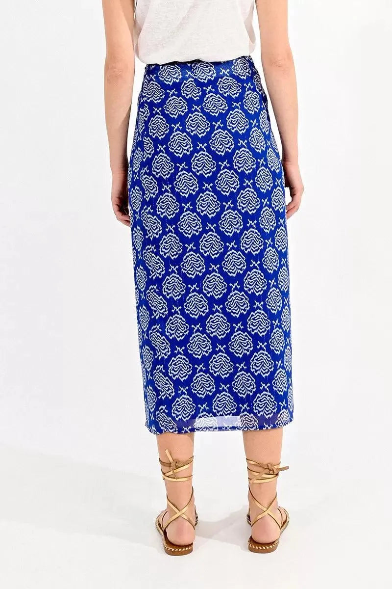 Falda Molly Bracken con Estampado y Lazada - ECRU