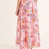 Falda Molly Bracken con Estampado y Pliegues - ECRU