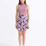 Falda Molly Bracken Corta con Estampado Floral - ECRU