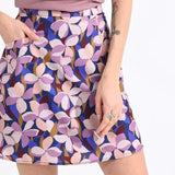 Falda Molly Bracken Corta con Estampado Floral - ECRU
