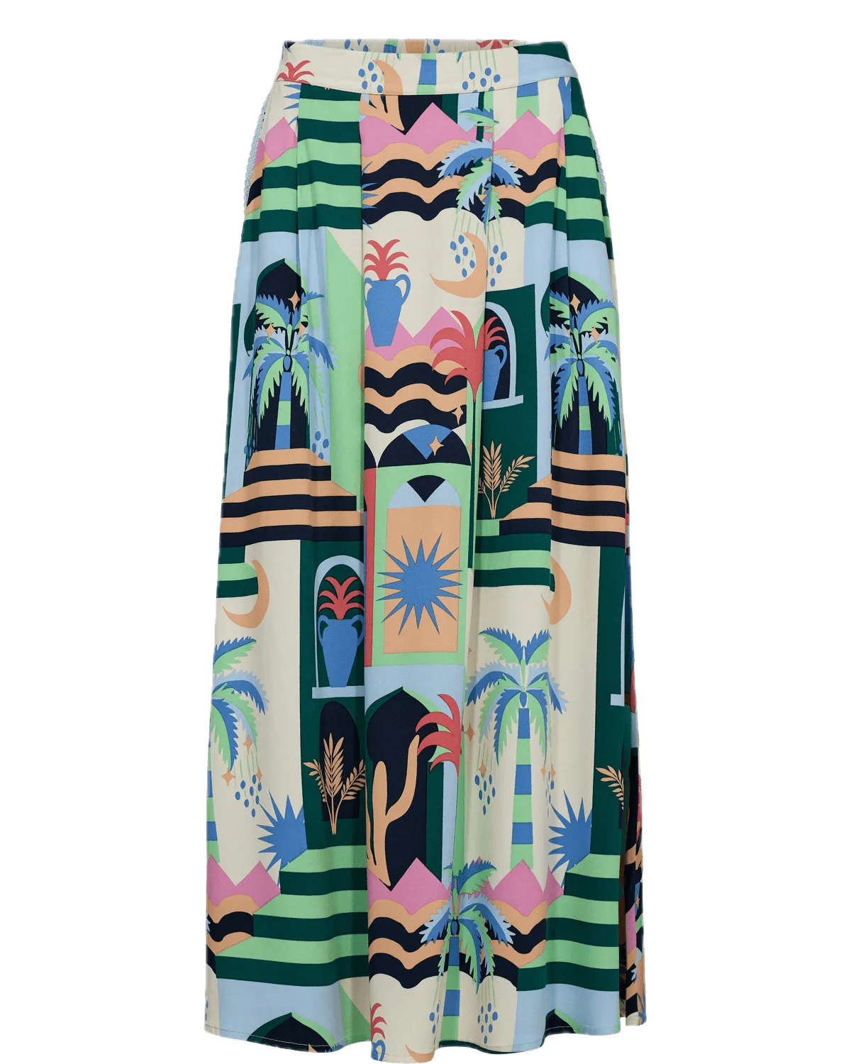 Falda Nümph Nugabriella Summer Green - ECRU