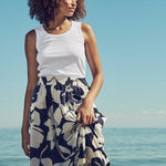 Falda Saint Tropez Ursula Night Sky Resort Floral - ECRU