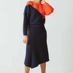 Falda SKFK Auria Azul Marino - ECRU