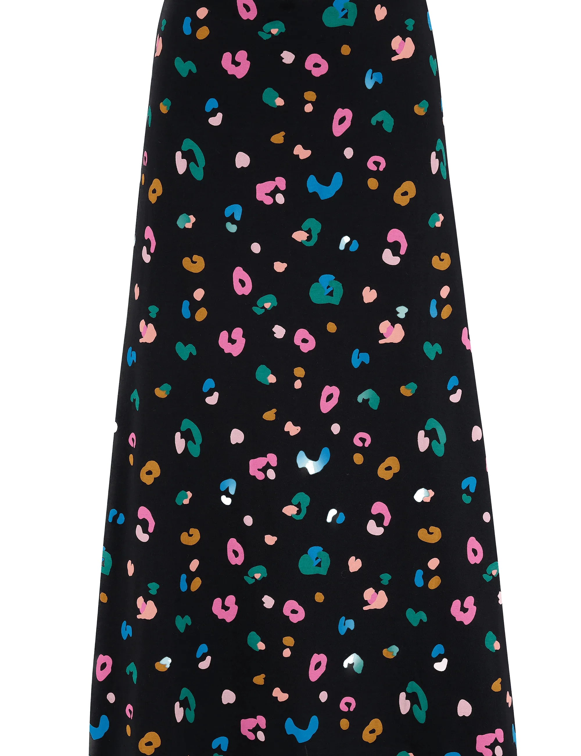 Falda Sugarhill Duska Jersey Black Paintbox Leopard - ECRU