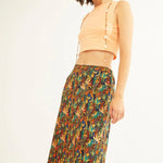 Falda Xantik Apertura Lateral Navy WildFlower - ECRU