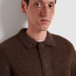 Cárdigan FARAH Harman Dark Brown, detalle