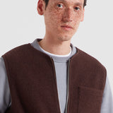 Chaleco FARAH Myles Dark Brown, detalle