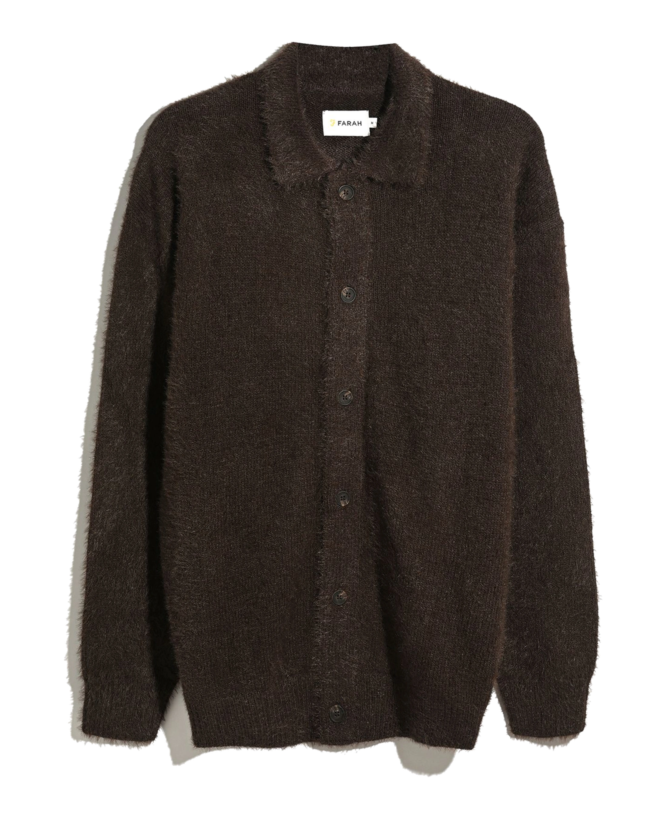 Cárdigan Farah Harman Dark Brown - flat frontal