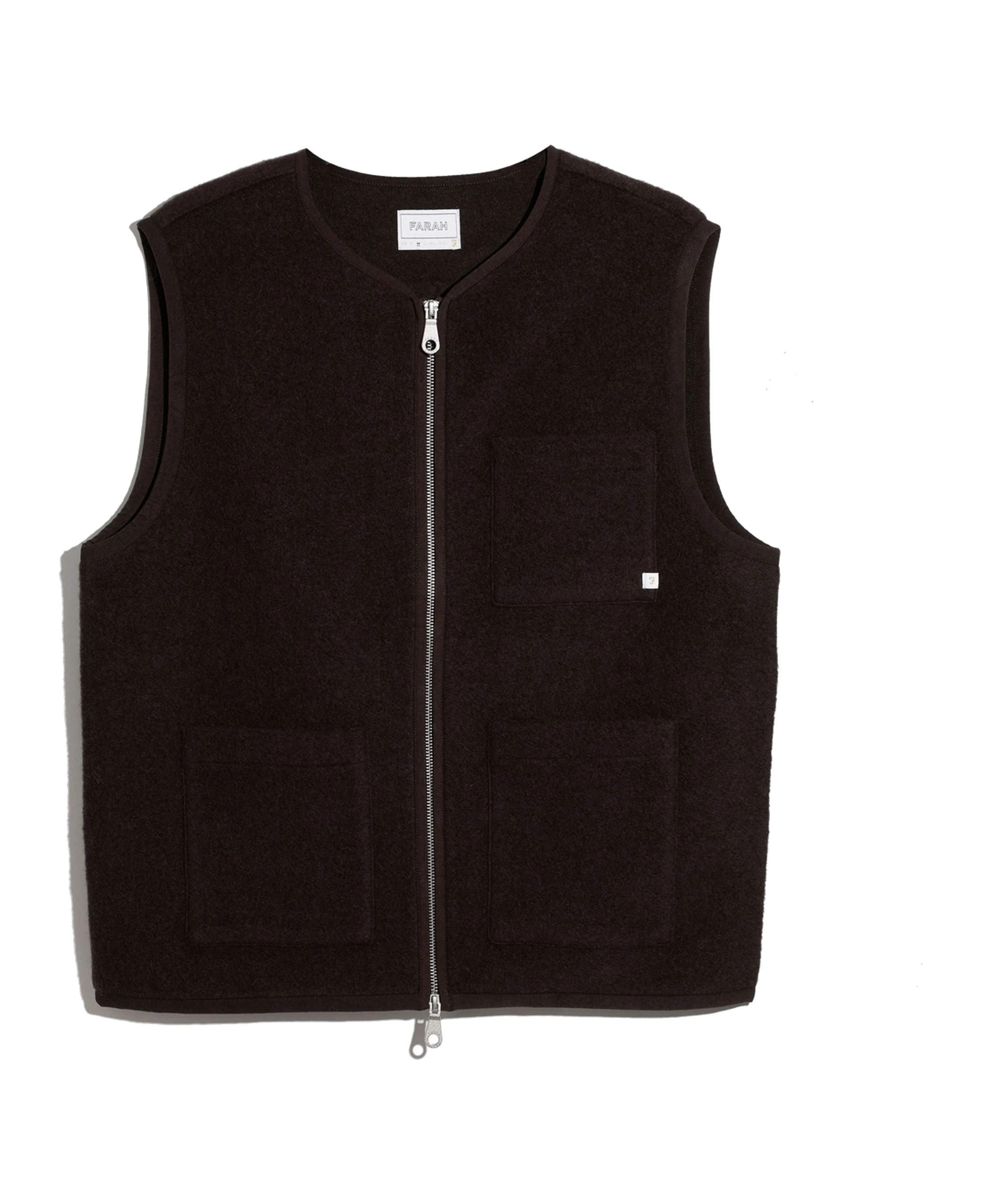 Chaleco Farah Myles Gilet Dark Brown - flat frontal