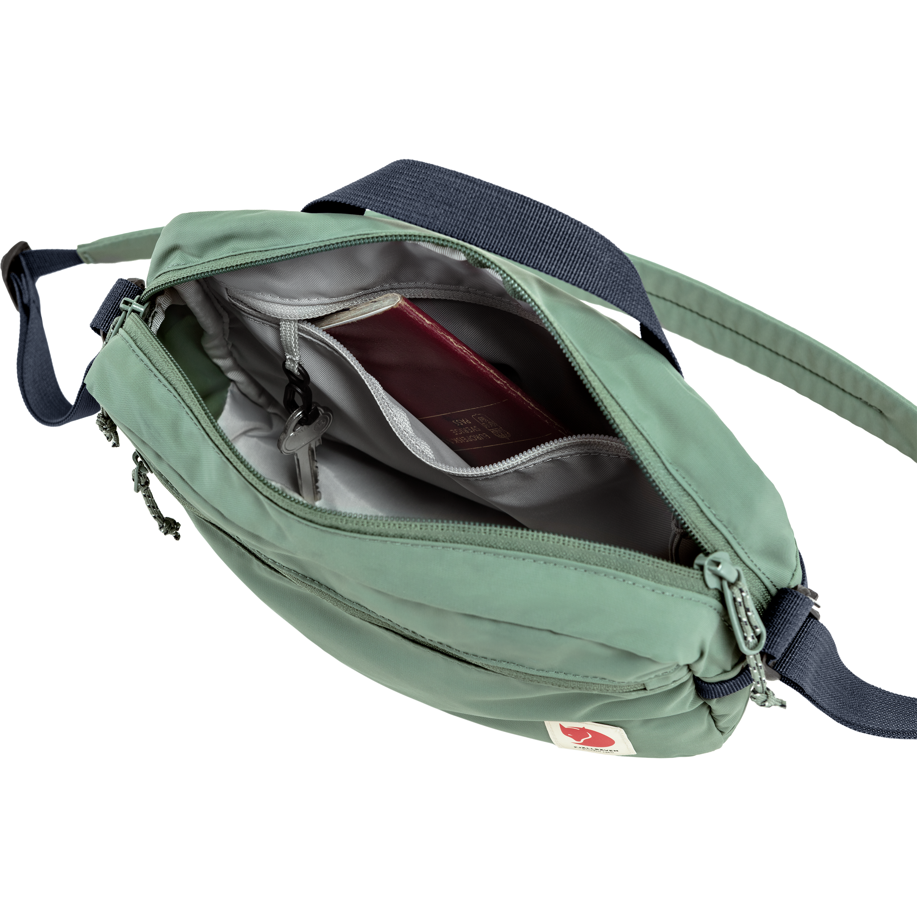 FJÄLLRÄVEN High Coast Crossbody Patina Green detalle interior