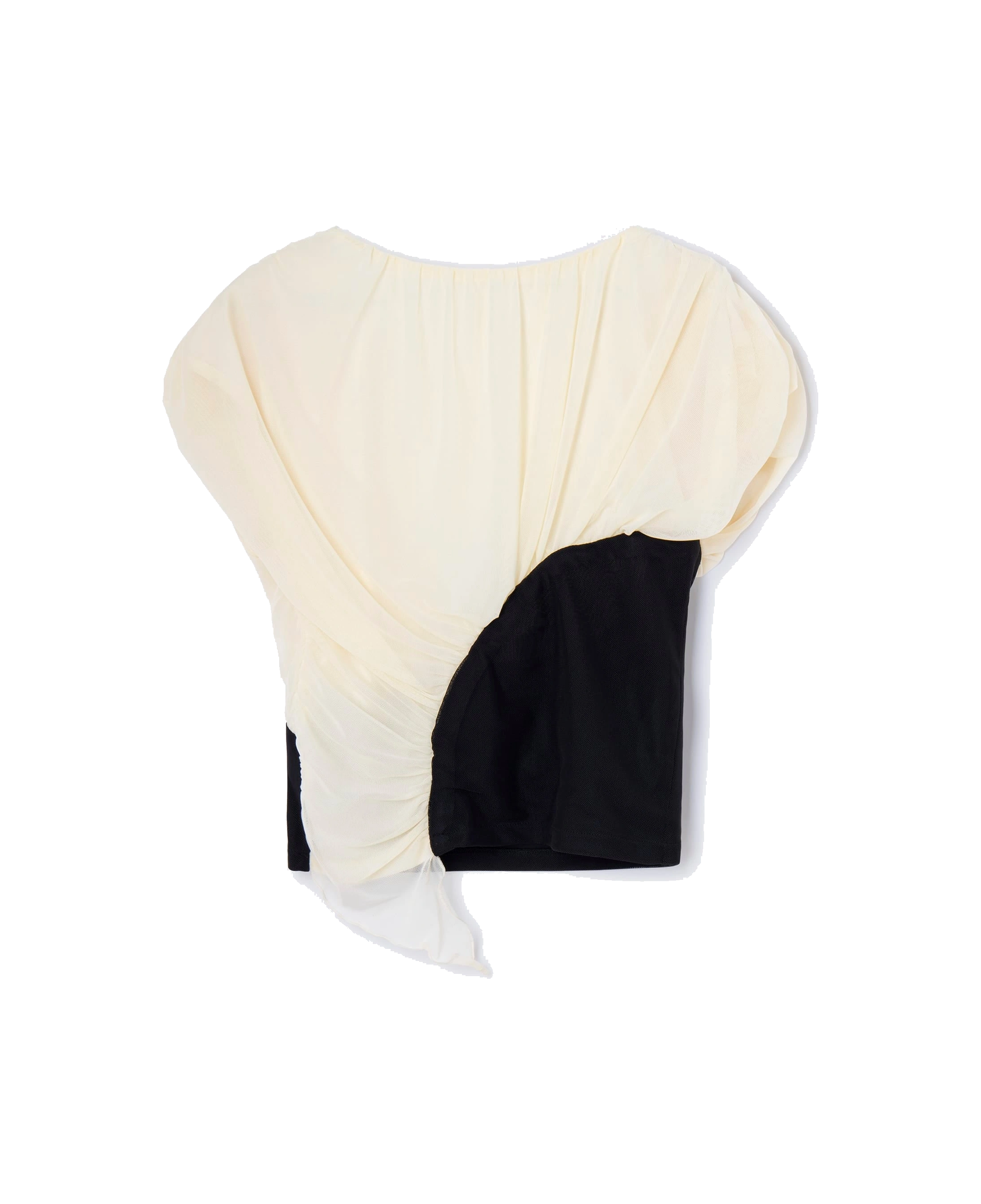 Top LAAGAM Gemini Draped Ecru · fotografía oficial de la prenda