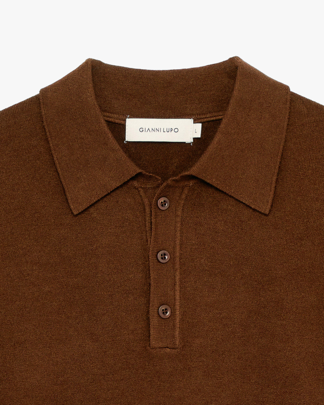 Polo GIANNI LUPO GL508S Bruciato, detalle del cuello y la tapeta
