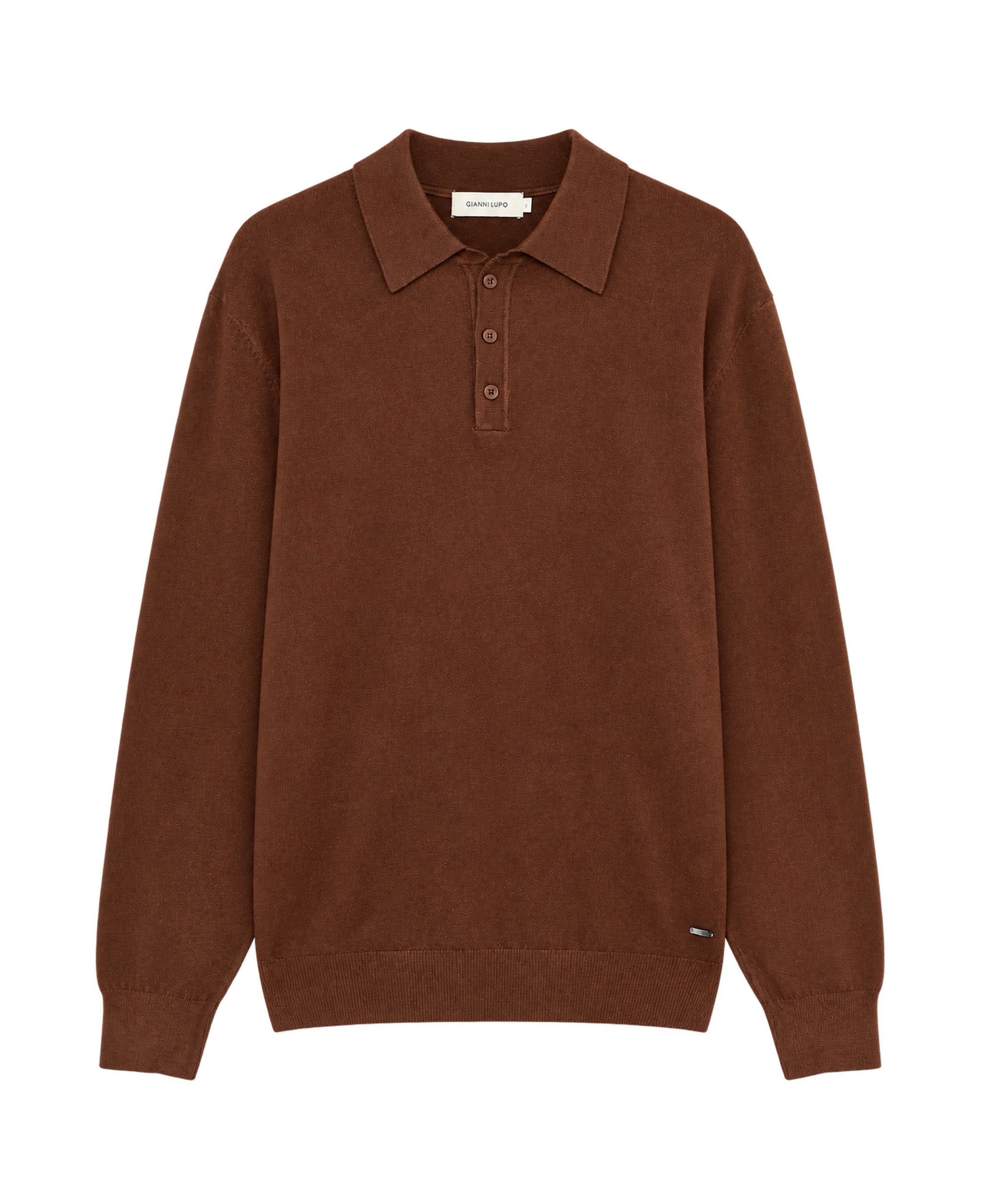 Polo Gianni Lupo GL508S-F26 Bruciato — vista frontal, color recreado con IA