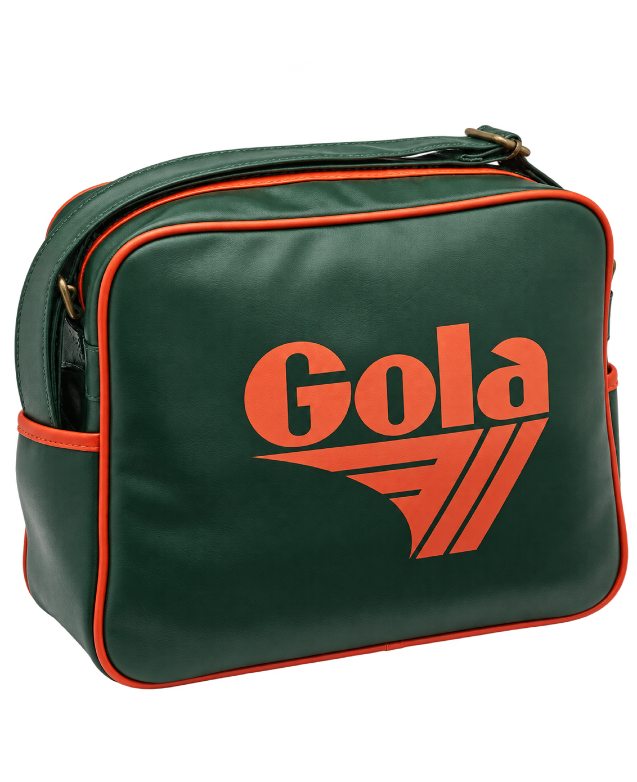 Bandolera Gola Redford Bottle Green Deep Orange - vista frontal transparente