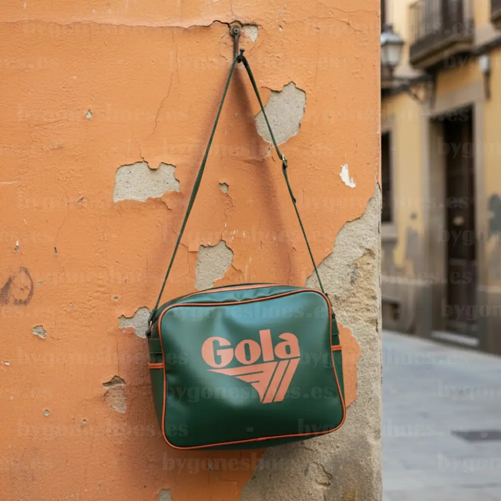 Bandolera Gola Redford Bottle Green Deep Orange - vista lateral