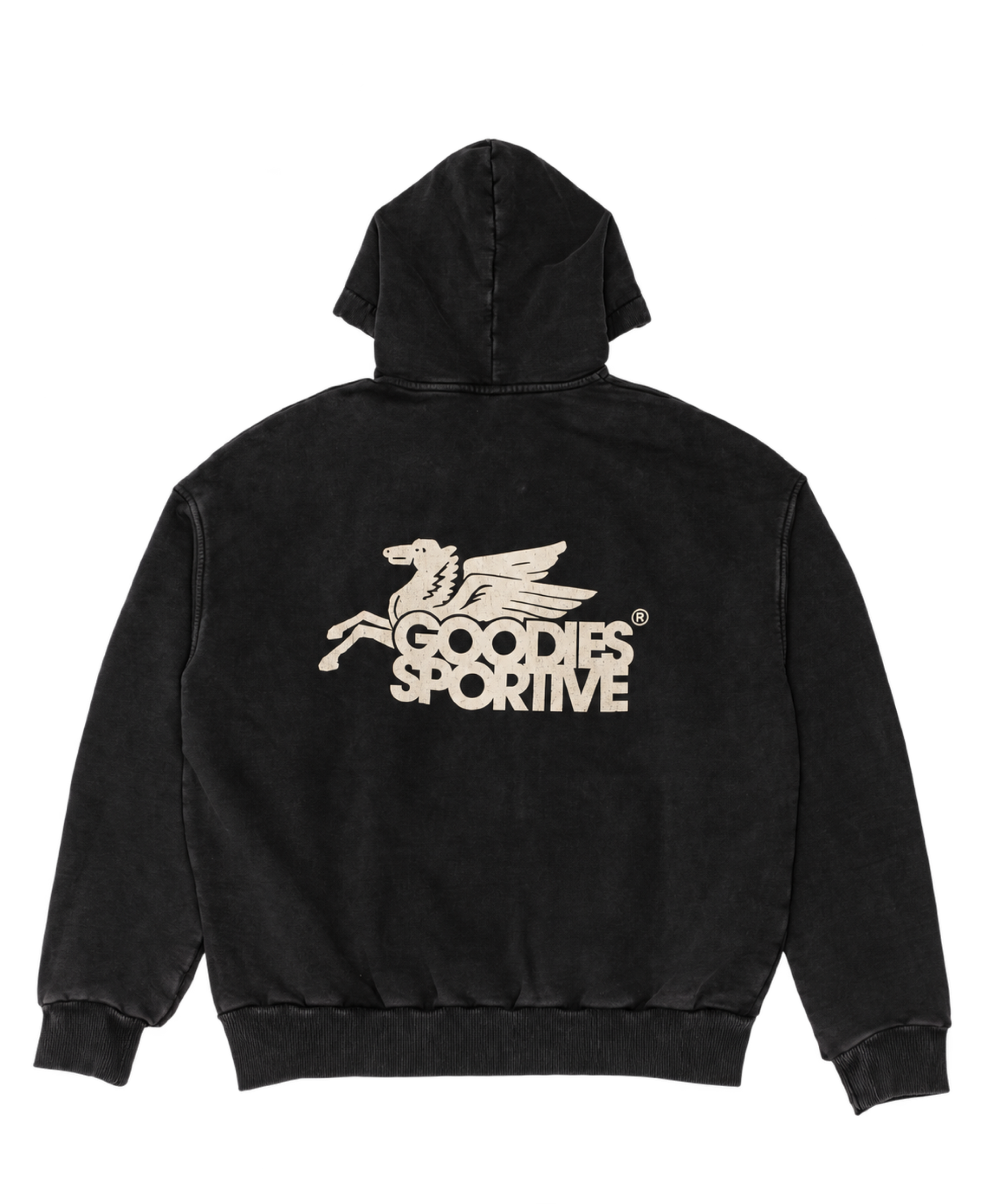 Sudadera GOODIES Vintage Black Pegasus Hoodie vista trasera
