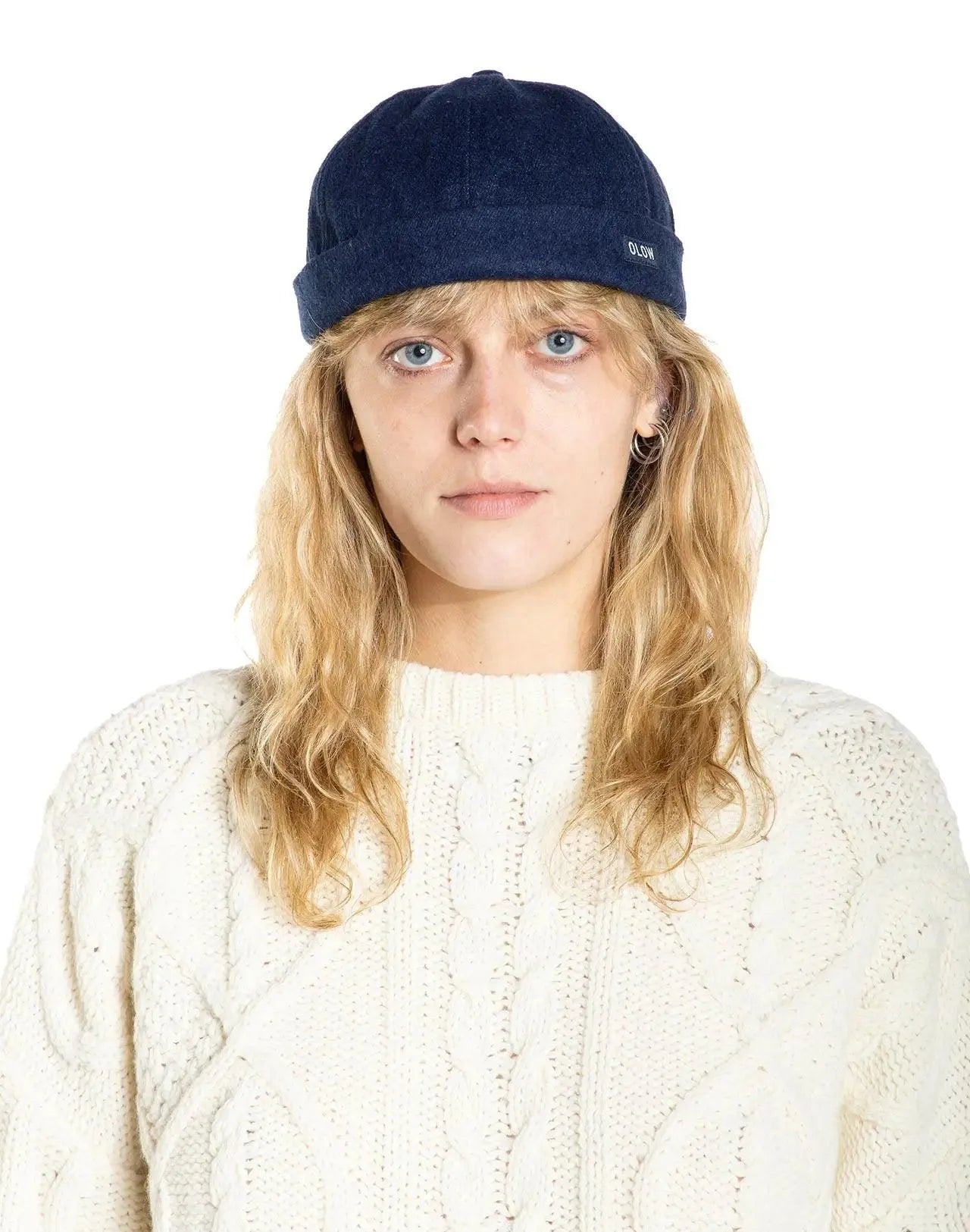 Gorro Beanie Olow Blue Denim - ECRU