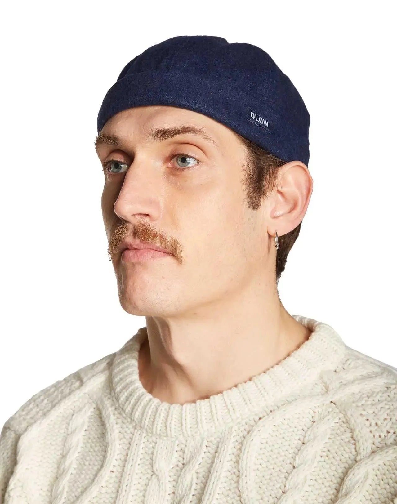 Gorro Beanie Olow Blue Denim - ECRU