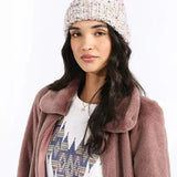 Gorro Molly Bracken con Pompón en Punto Mezclado - ECRU