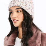 Gorro Molly Bracken con Pompón en Punto Mezclado - ECRU