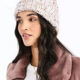 Gorro Molly Bracken con Pompón en Punto Mezclado - ECRU
