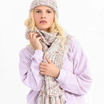 Gorro Molly Bracken con Pompón en Punto Mezclado - ECRU