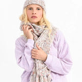 Gorro Molly Bracken con Pompón en Punto Mezclado - ECRU