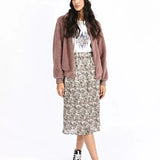 Gorro Molly Bracken con Pompón en Punto Mezclado - ECRU