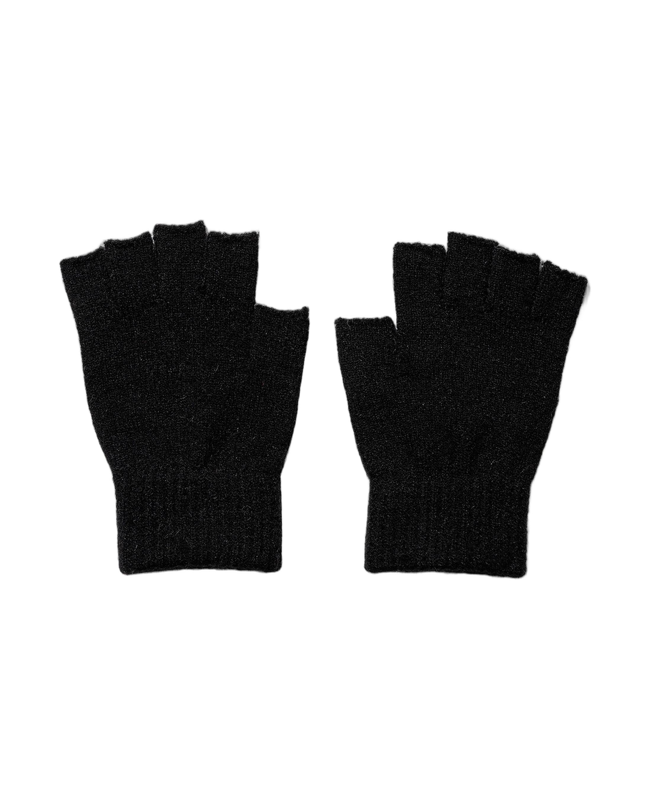 Guantes sin dedos TIFFOSI Dallas negros — flat frontal con fondo transparente