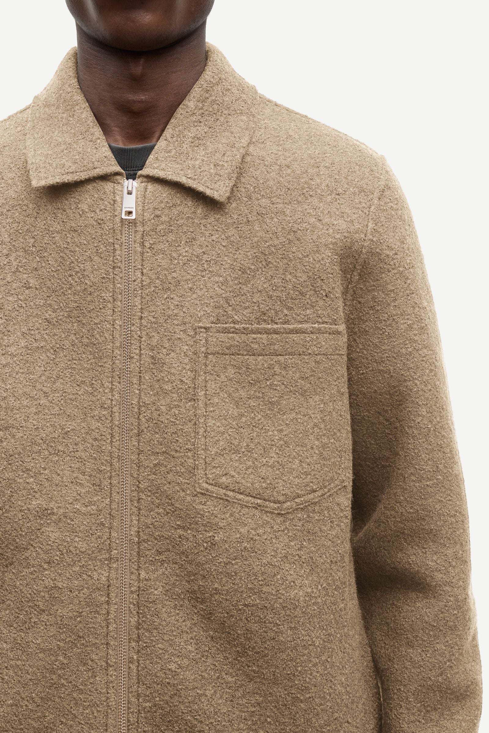 SAMSØE SAMSØE Hannes Full Zip Lead Gray vista trasera oficial