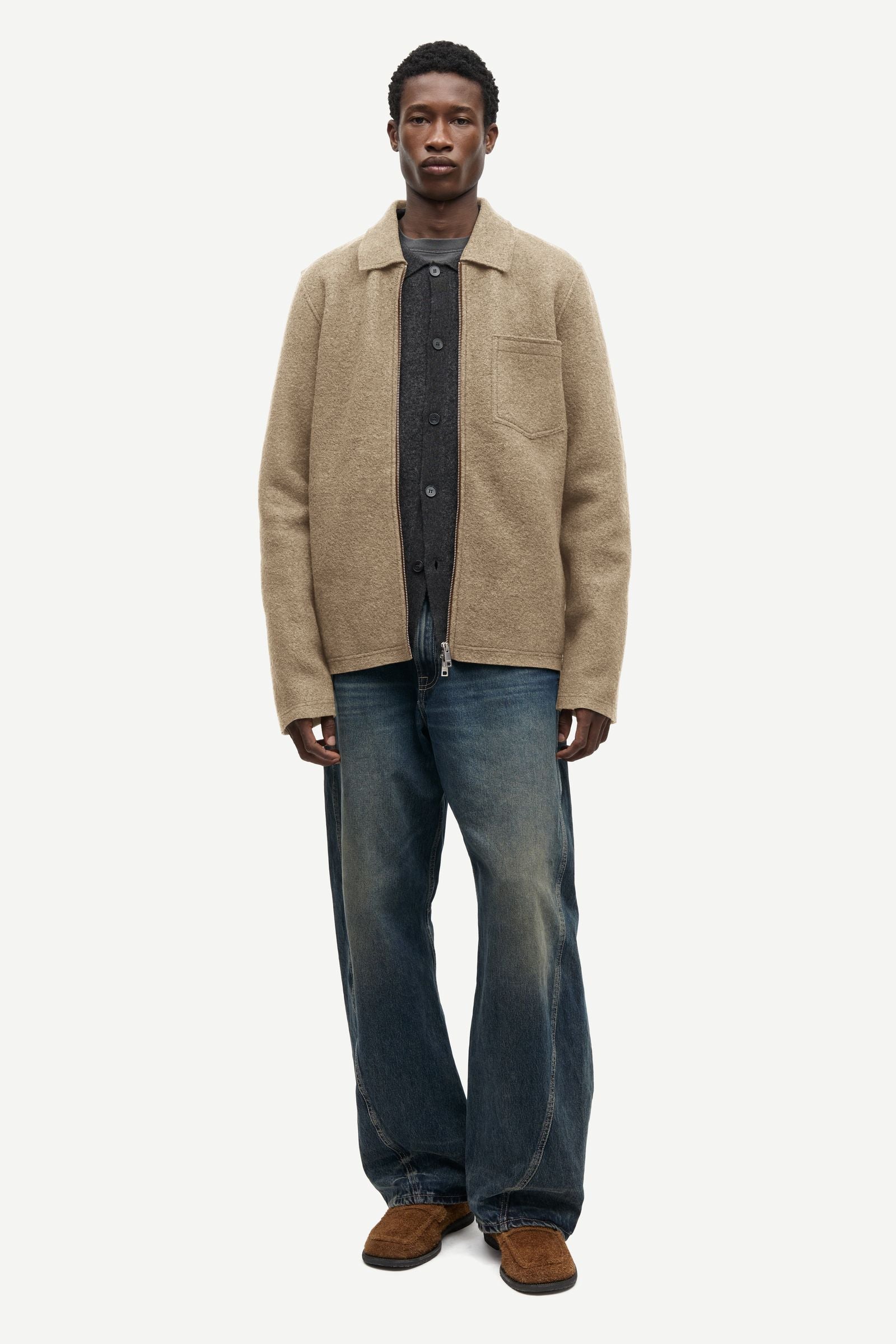 SAMSØE SAMSØE Hannes Full Zip Lead Gray look oficial