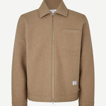 SAMSØE SAMSØE Hannes Full Zip Lead Gray detalle de tejido oficial