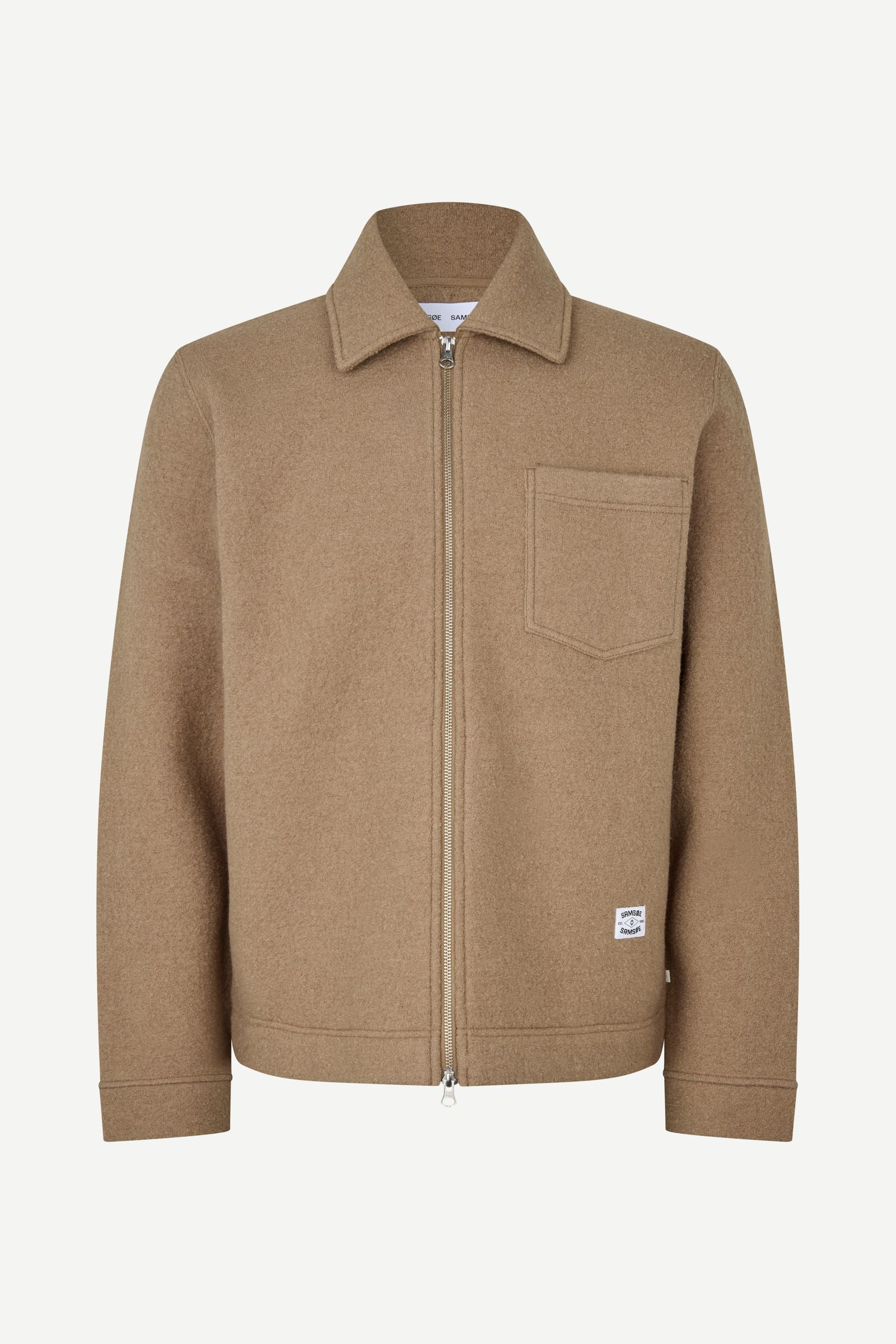 SAMSØE SAMSØE Hannes Full Zip Lead Gray detalle de tejido oficial