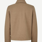 SAMSØE SAMSØE Hannes Full Zip Lead Gray detalle de cuello oficial