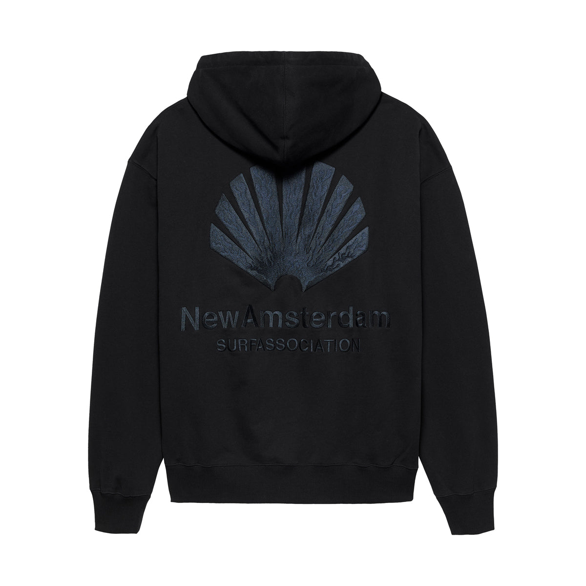 NEW AMSTERDAM Logo Hoodie Black Night Sky trasera
