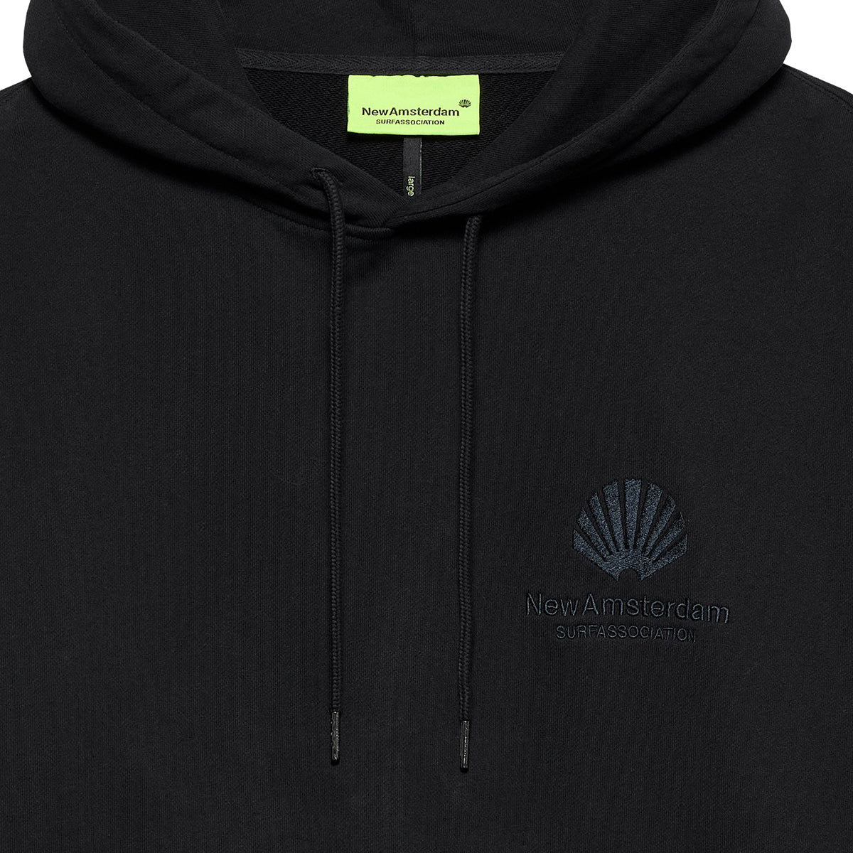 NEW AMSTERDAM Logo Hoodie Black Night Sky detalle 2