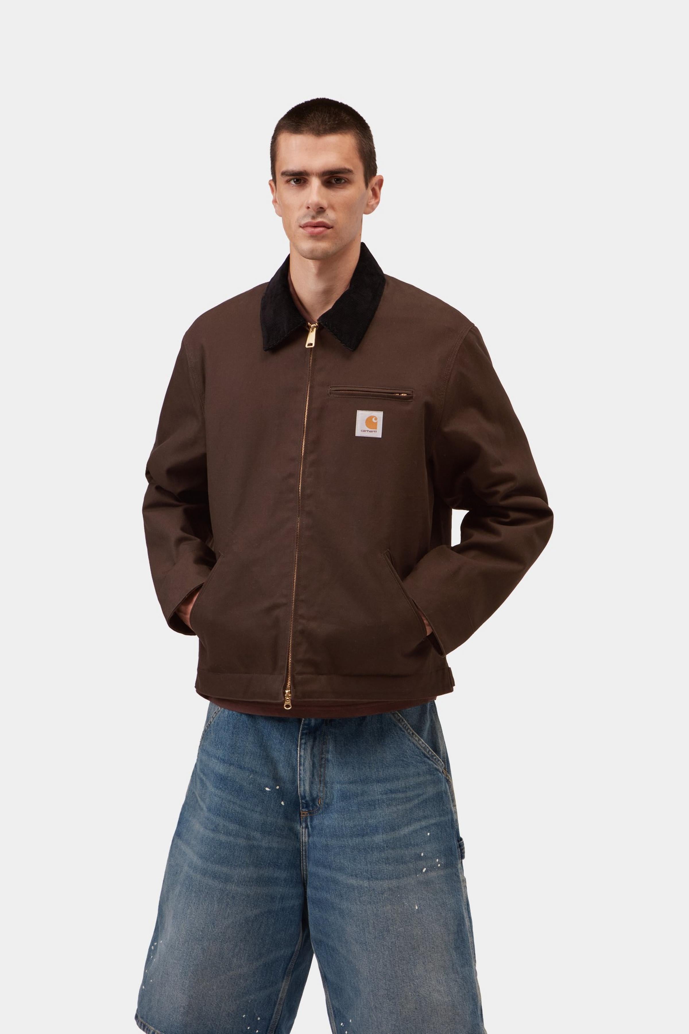 Chaqueta CARHARTT WIP Detroit Jacket Winter Tobacco Black Rigid look completo