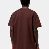 Camiseta CARHARTT WIP S/S American Script Amarone vista trasera en modelo