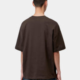 Camiseta CARHARTT WIP S/S Signature Script Tobacco Natural vista trasera en modelo