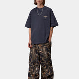 Camiseta CARHARTT WIP S/S Signature Script Dark Navy WIP Dusty H look completo