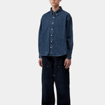 Camisa CARHARTT WIP L/S Lucas Blue Stone Washed look completo
