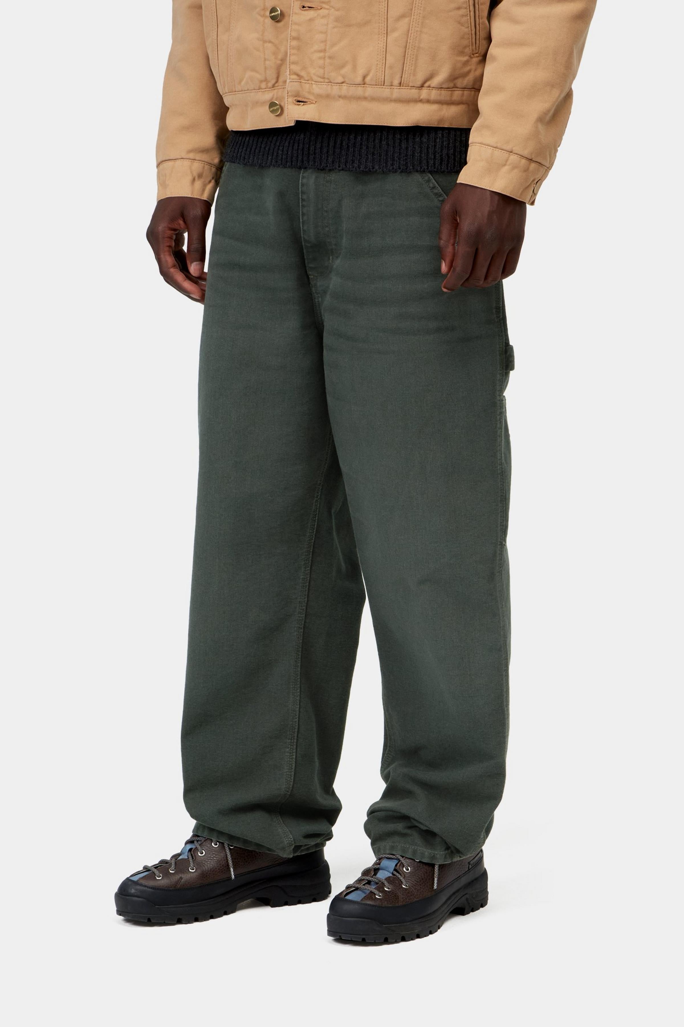 Pantalón CARHARTT WIP Single Knee Raven Stone Canvas look completo