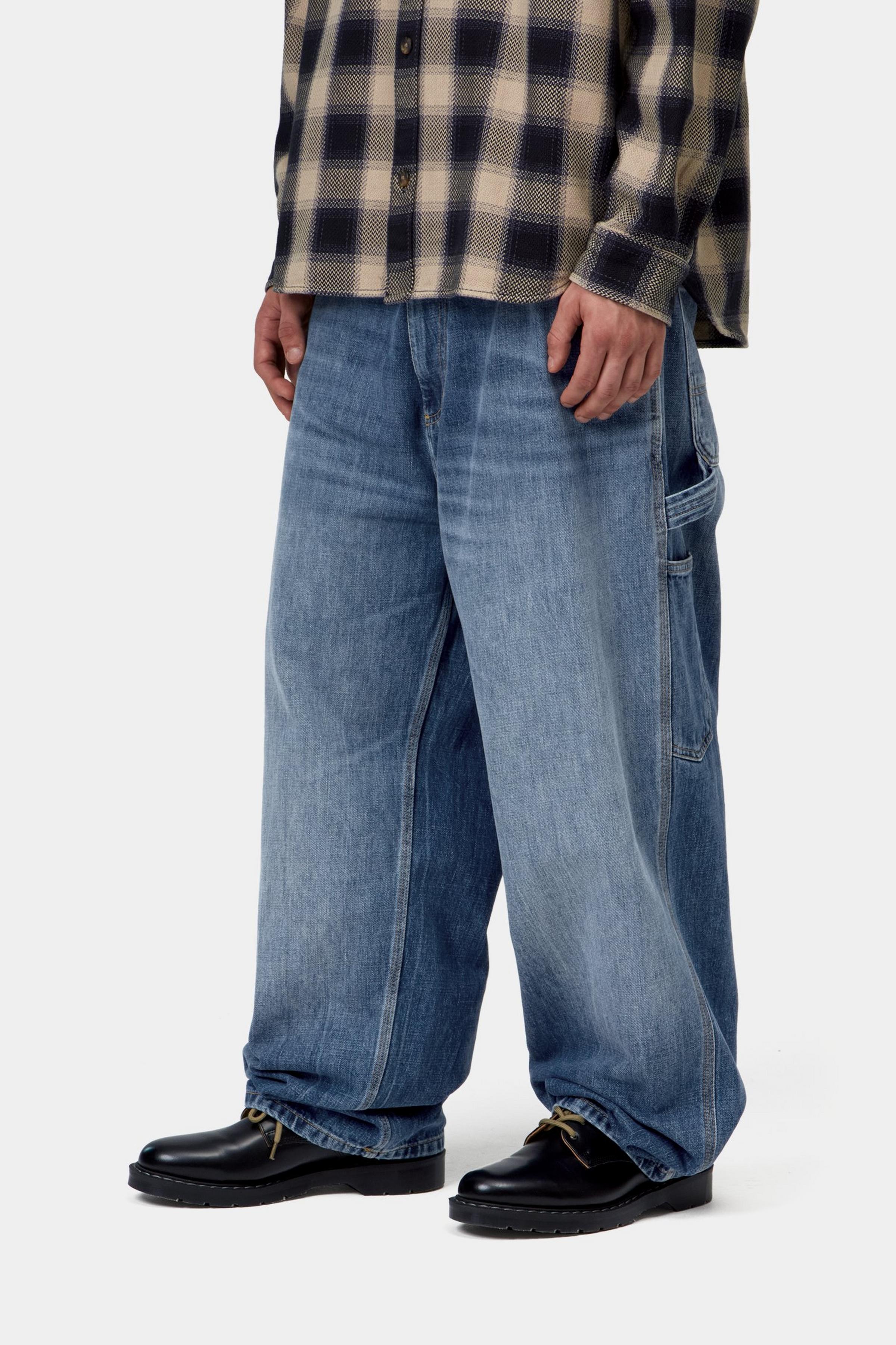 Pantalón CARHARTT WIP OG Single Knee Blue Marble Used Wash look completo