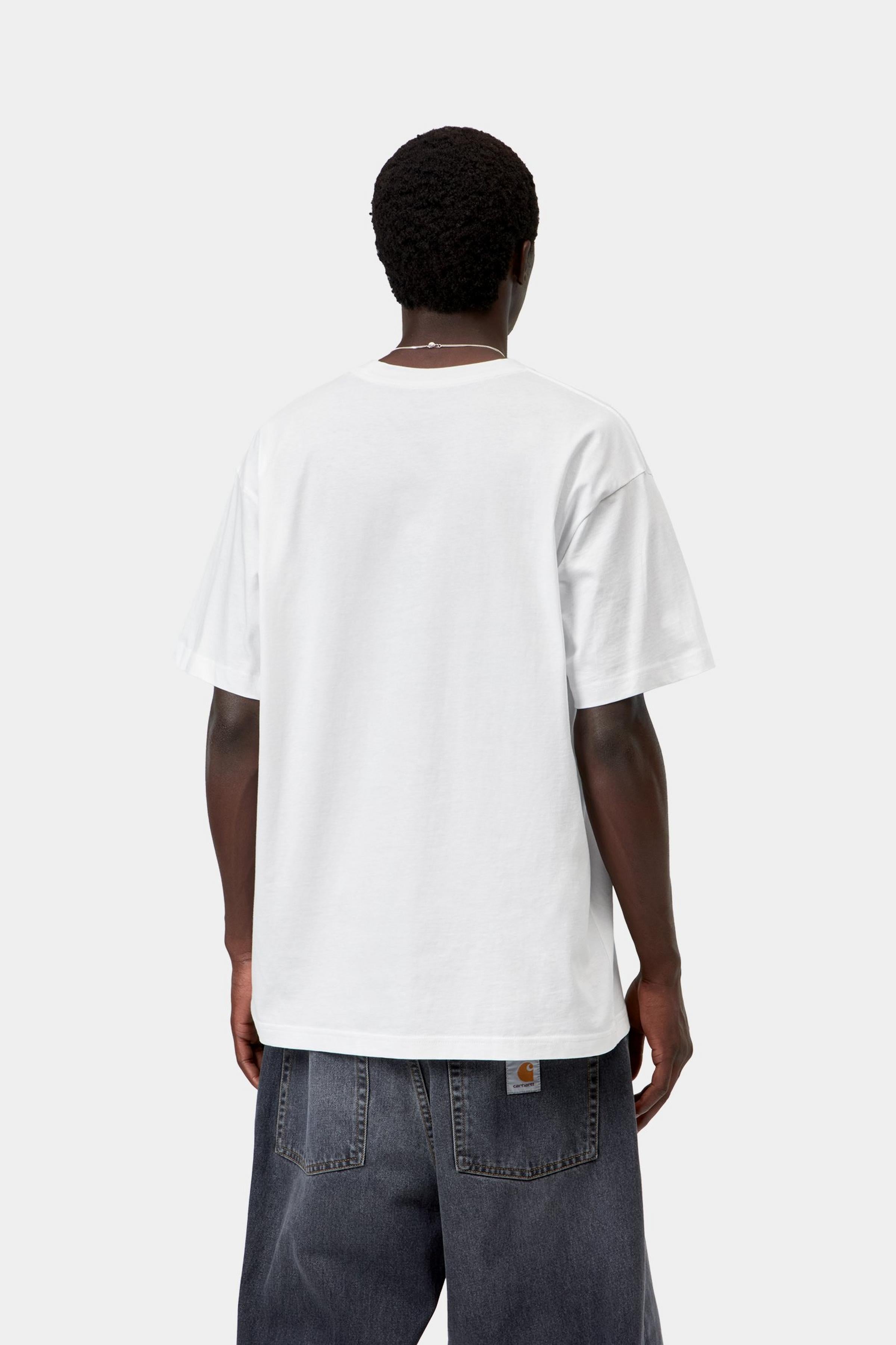 Camiseta CARHARTT WIP S/S Old Painter White vista trasera en modelo